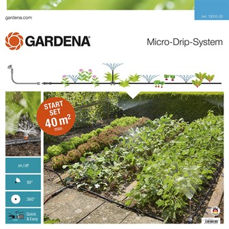 Gardena Micro-Drip Start-sæt til blomsterbede eller køkkenhaver, 40 m2